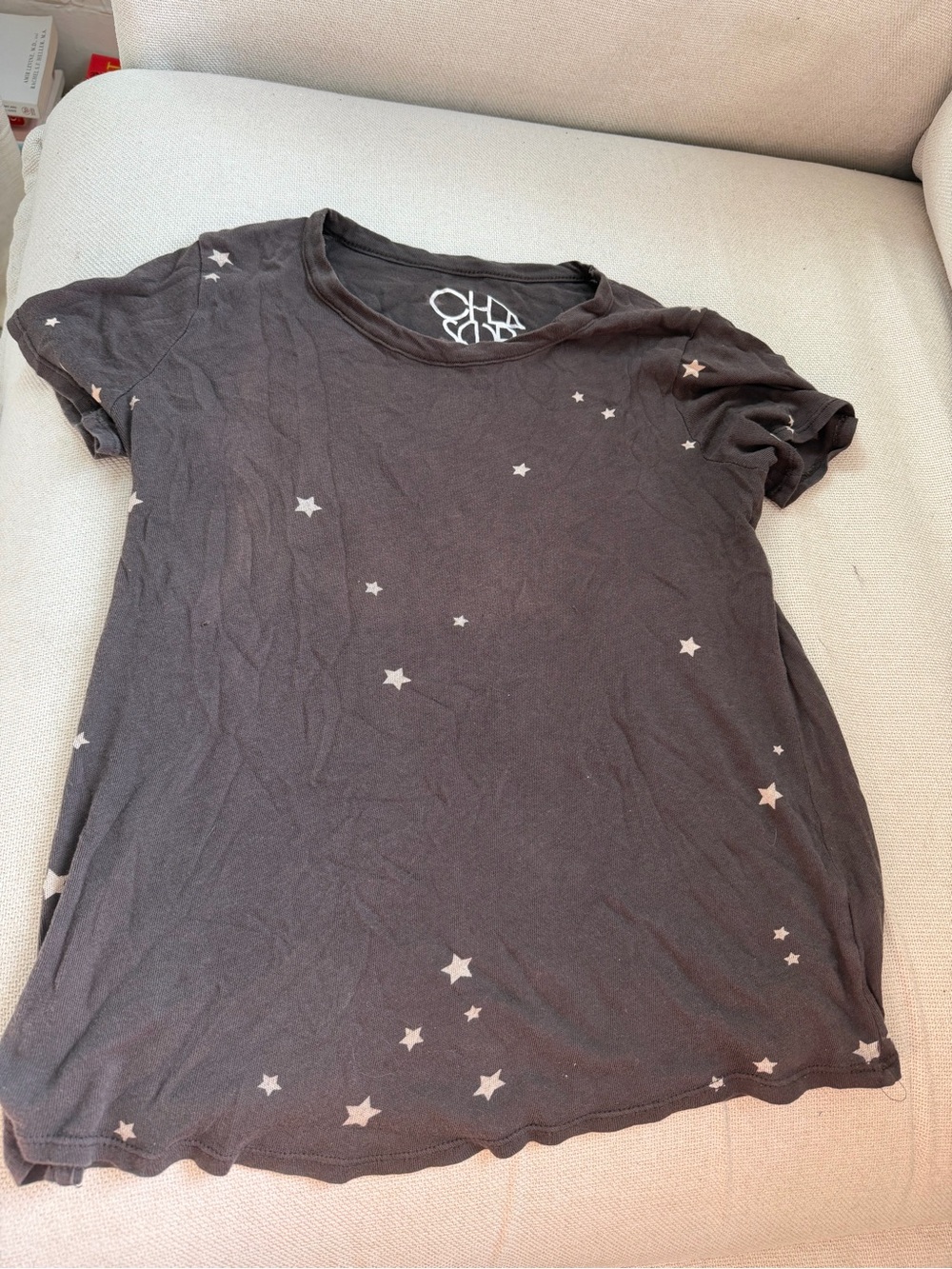 Chaser Black Short-Sleeve Tee with White Star Print